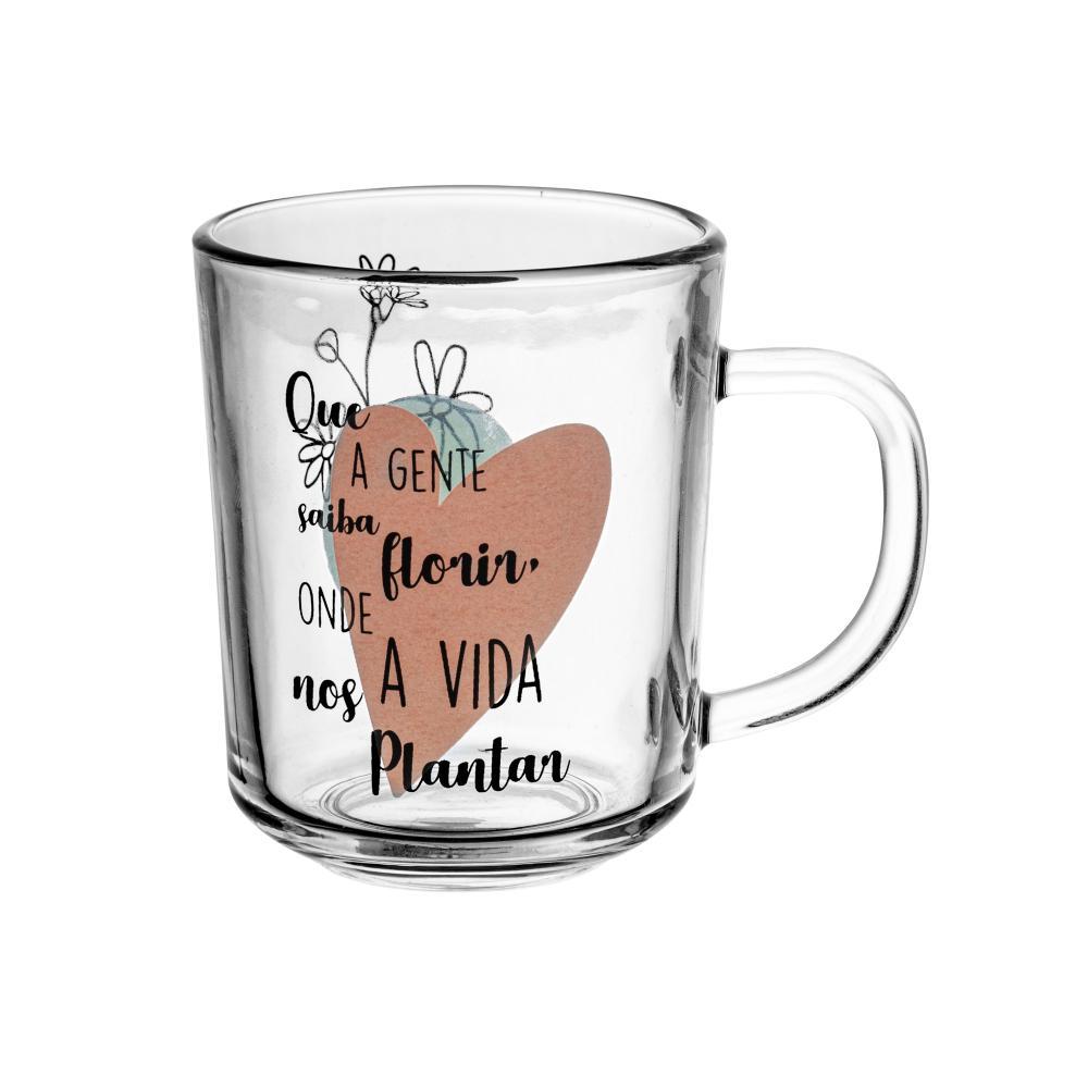 Kit 2 Canecas Lyor Vidro Florir 220ml Xícara Café Chá Presente Cozinha Mesa Casa Decoração Jogo Duplo Fino e Sofisticado · foto 2