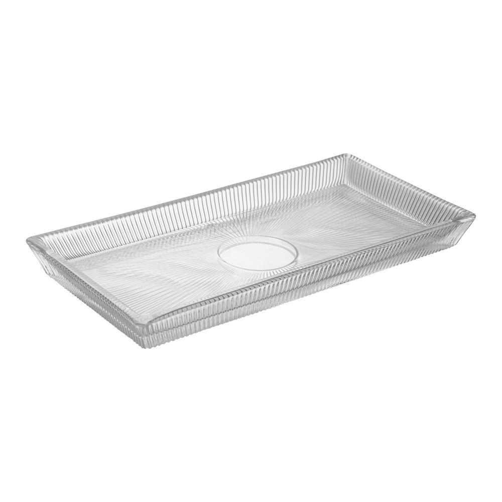 Travessa Lines 27,5cm Cristal Ecológico Wolff para Servir Petiscos Doces Frutas Entradas Mesa Posta Jantar Elegante Casa