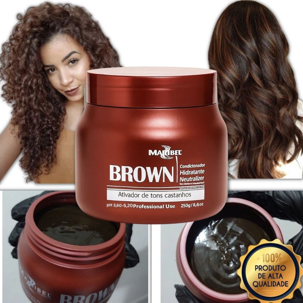 Matizador Castanho Brown 250g Reaviva a Cor Neutraliza Amarelado e Dá Brilho Intenso
