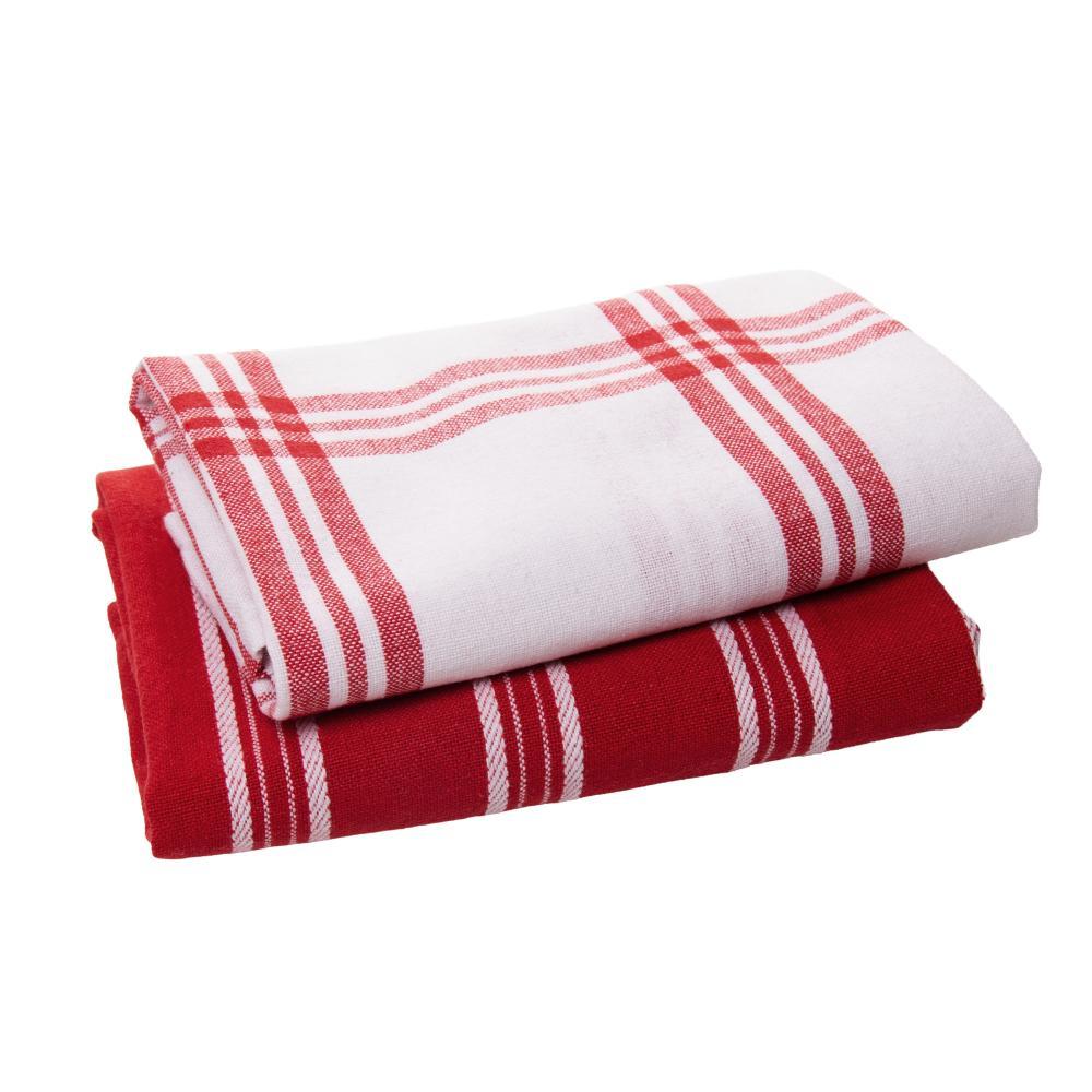 Kit 2 Panos de Prato Lyor Verona 60x40cm Vermelho 100% Algodão para Cozinha Mesa Posta Decoração e Uso Diário no seu Lar