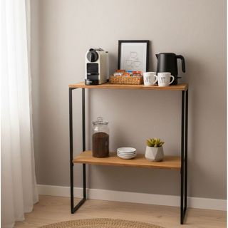 Prateleira 2 Divisórias Madeira Pinus Base Ferro Estilo Industrial Organizador-Design Industrial em Oferta na Shopee