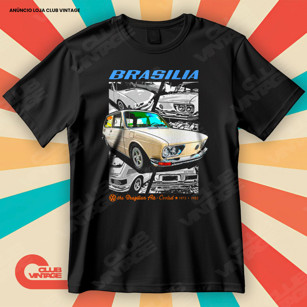 Camiseta Volkswagen Brasilia Blusa Camisa Carros Antigos 100% Algodão