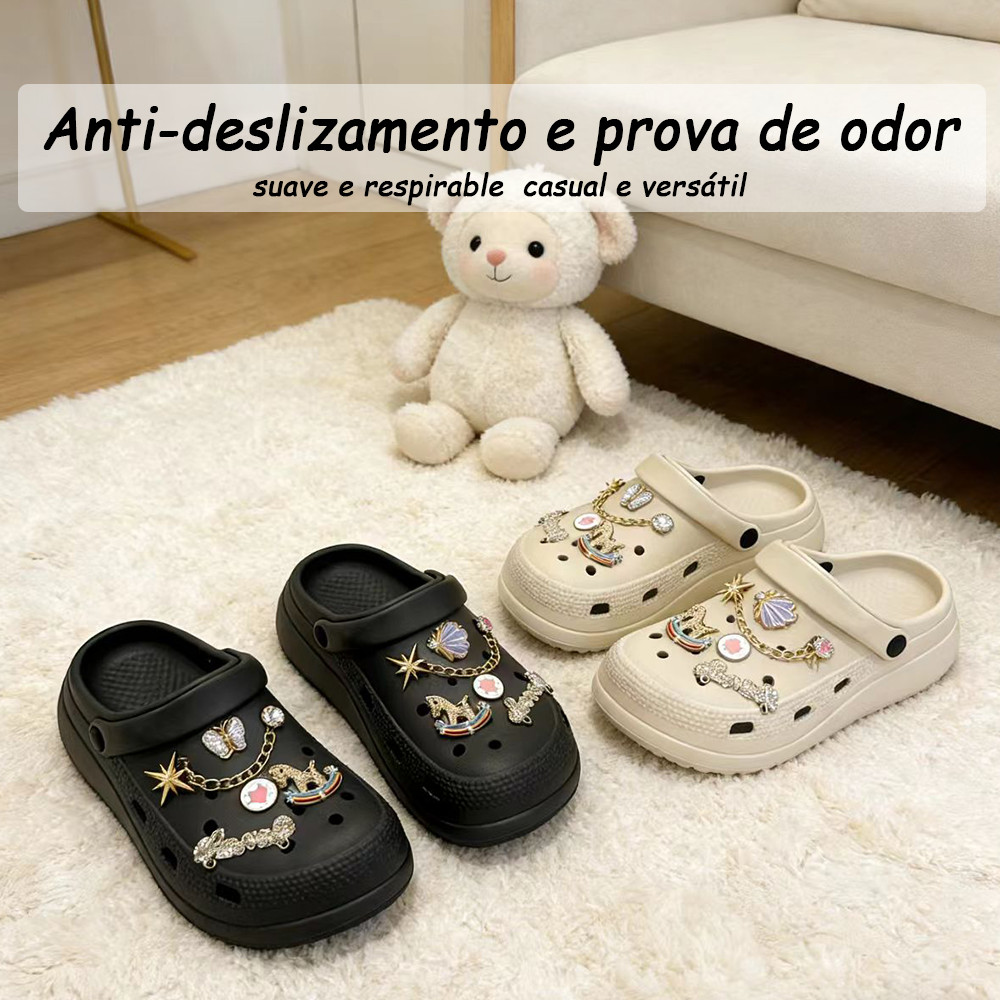 Sandália Babuche Plataforma Feminina com Anticolisão e Abrasão Antiderrapante Maciez e Respirável Ideal para Caminhadas