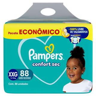 Fralda Descartável Pampers Confort Sec XXG 88 Unidades em Oferta na Shopee