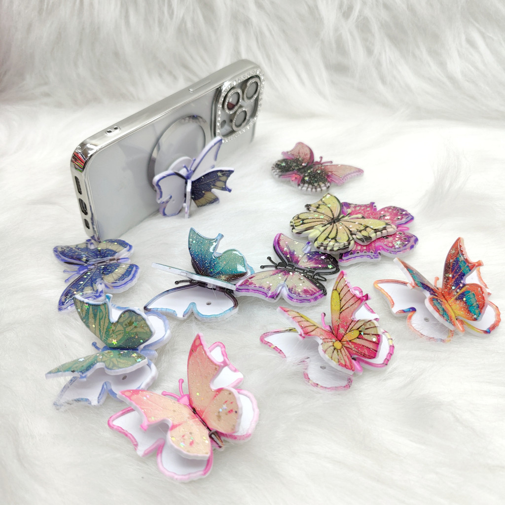 Pop Suporte Lindos de Borboleta Com Glitter brilho Dedo E Bancada Para Celular Capinha Case e Telefone Capa em Oferta na Shopee