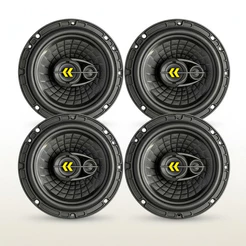 Kit 4 Alto Falante Bravox Revo 6 Pol Triaxial 140w Auto Preto