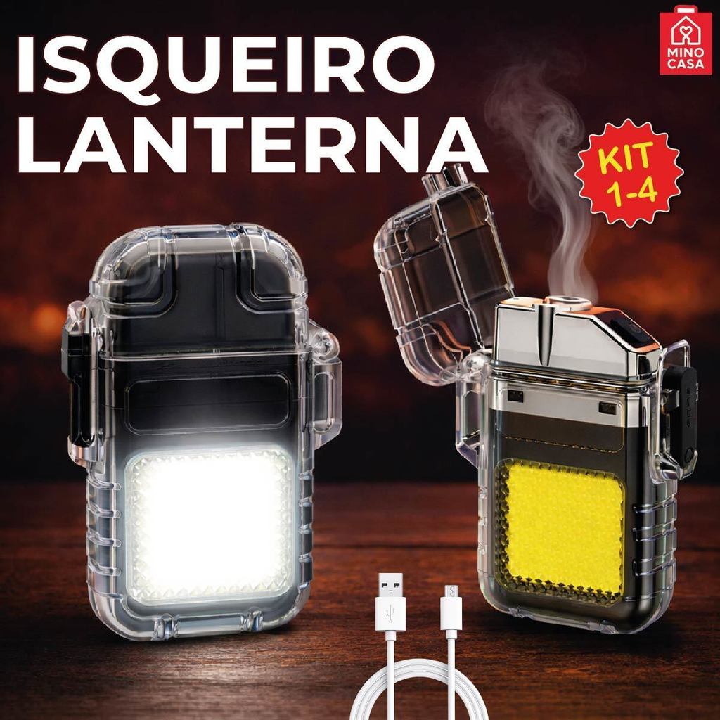 Isqueiro Elétrico Recarregável com Lanterna Led e Resistente à Água Carregamento Prático em Oferta na Shopee