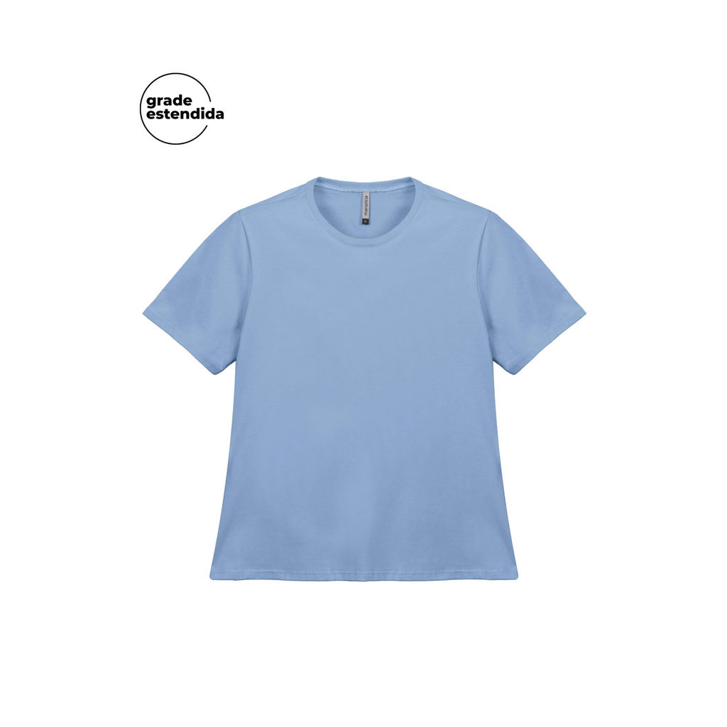 Blusa Feminina Manga Curta Marialícia Azul