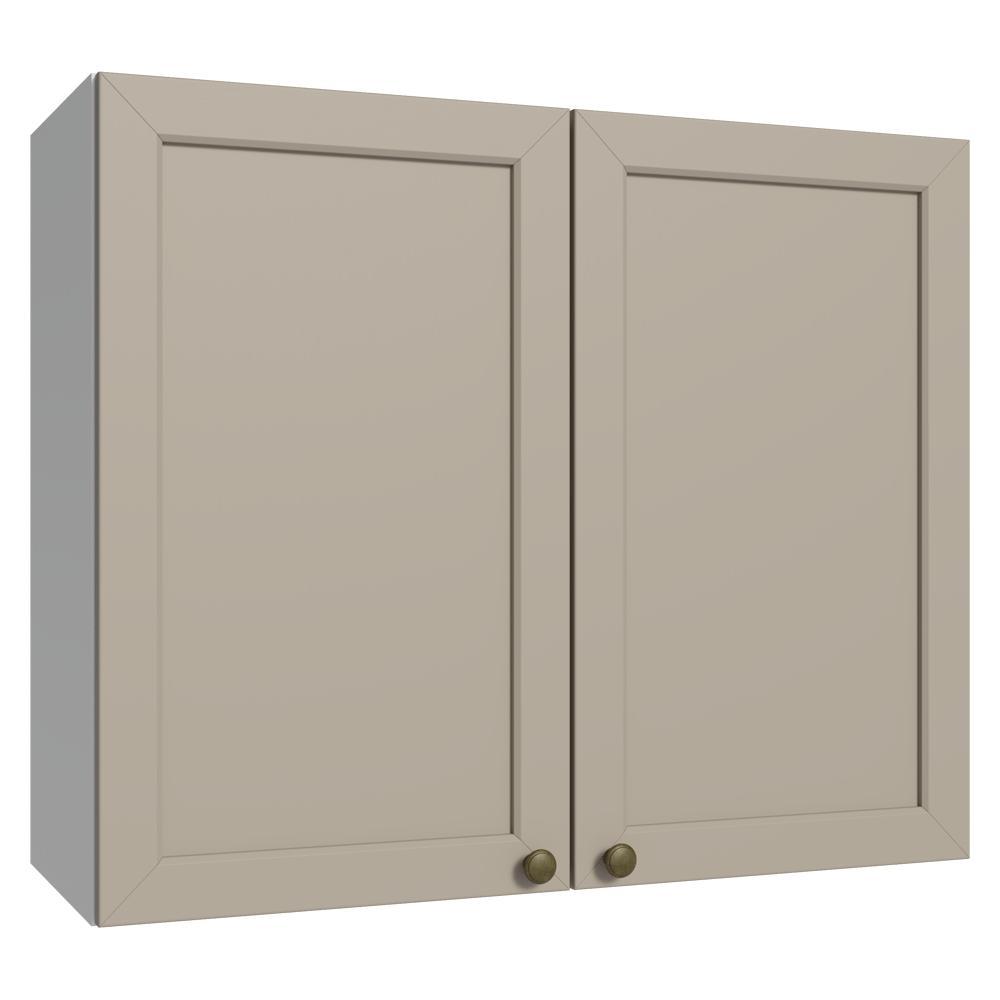 Armário Aéreo 80 cm 2 Portas Branco/Crema Vik Madesa