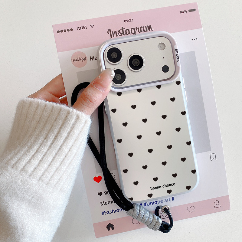 Capinha capa coração preto Para SAMSUNG Galaxy A55 A54 A35 A34 A25 A15 S24 S23 S25 pulseira rosa Capa TPU 