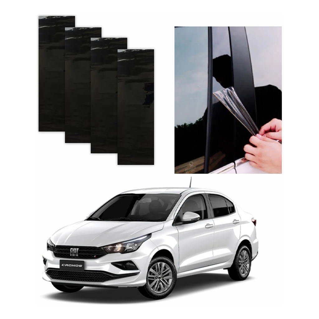 Protetor Coluna Black Piano Fiat Cronos 2015 A 2025