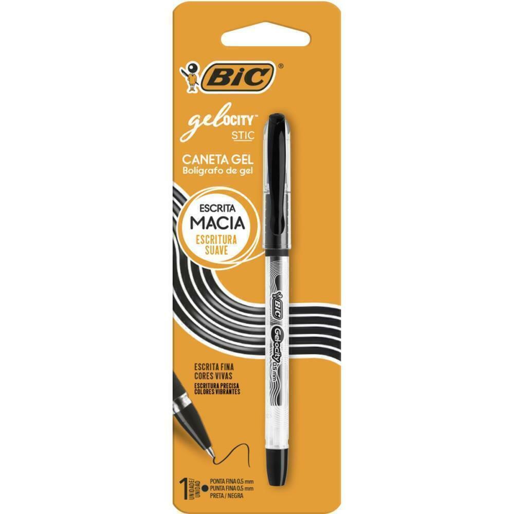 Caneta Gel Bic Gelocity Preta - Bic em Oferta na Shopee