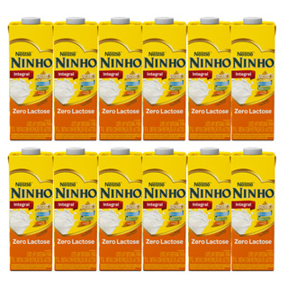 Kit C/12 Leite Ninho Integral Zero Lactose 1l em Oferta na Shopee