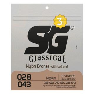 Corda SG 028 Nylon Bronze 65/35 com Bolinha Violão Kit com 3