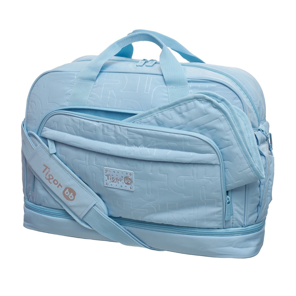 Bolsa Maternidade Azul Trocador Portátil Mala Grande Espaçosa Mamae Bebê Tigor T Tigre BB