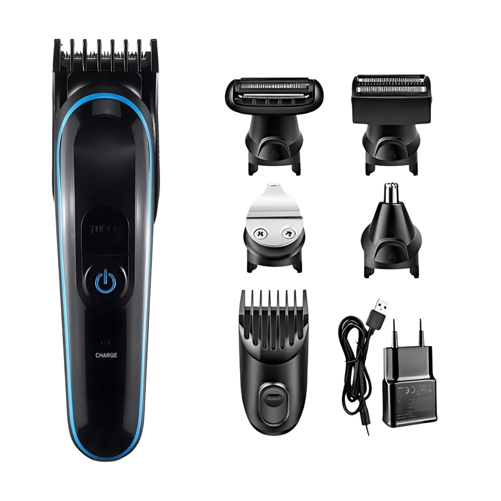 Máquina De Cortar Cabelo Barbeador Aparador Profissional Acabamento Barba Varias Peças Elétrico 110V