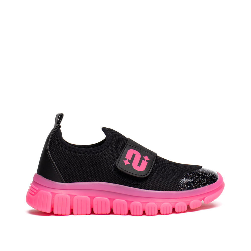 Tênis Infantil Novopé Soft Sport Slip-on Glitter Preto/Pink em Oferta na Shopee