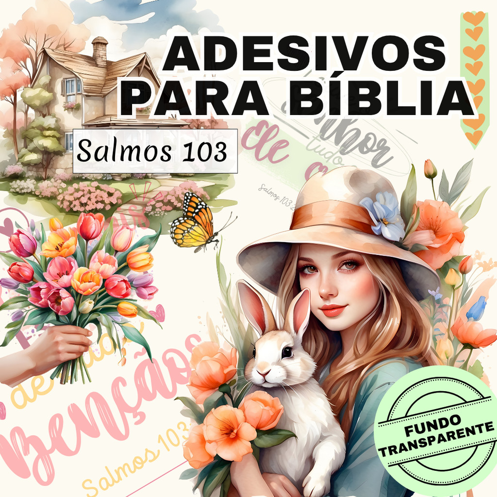 Kit de Adesivos Stickers Evangélico Cristão Para Bíblia Devocional Journal Scrapbook Transparentes