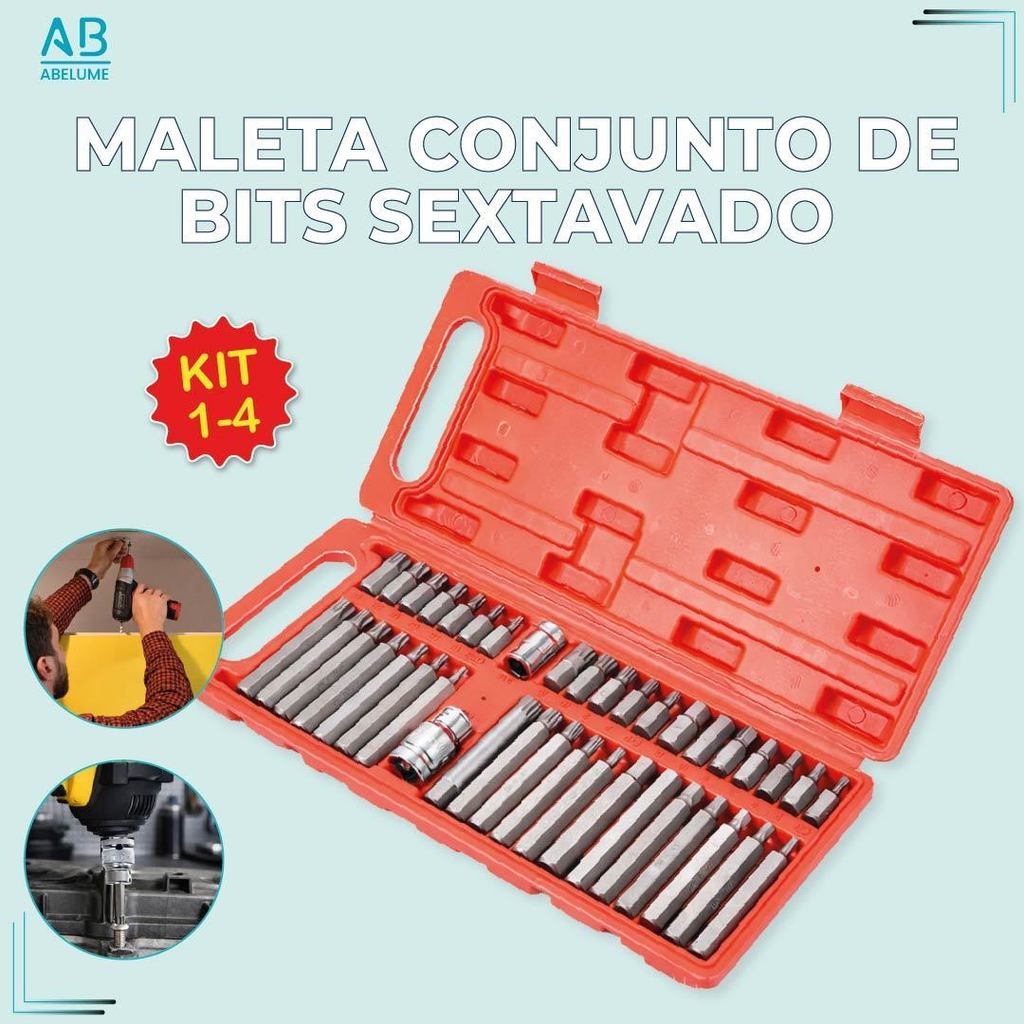 Maleta Conjunto de Bits Sextavado Aço Cromo Vanádio de Alta Qualidade e Resistência em Oferta na Shopee