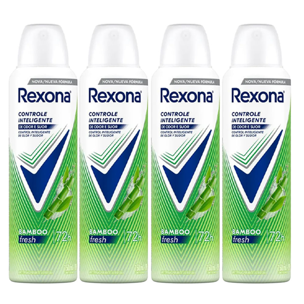 Kit Desodorante Aerosol Rexona Bamboo 150ml - 4 Unidades em Oferta na Shopee