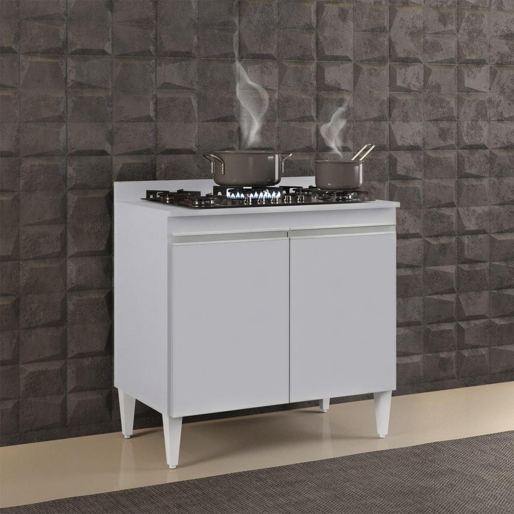 Balcão de Cozinha para Cooktop 80cm Flórida Cinza Claro     - Lumil em Oferta na Shopee