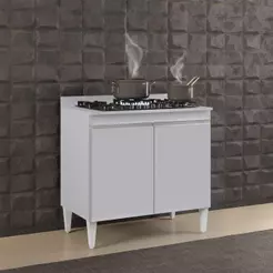 Balcão de Cozinha para Cooktop 80cm Flórida Cinza Claro - Lumil
