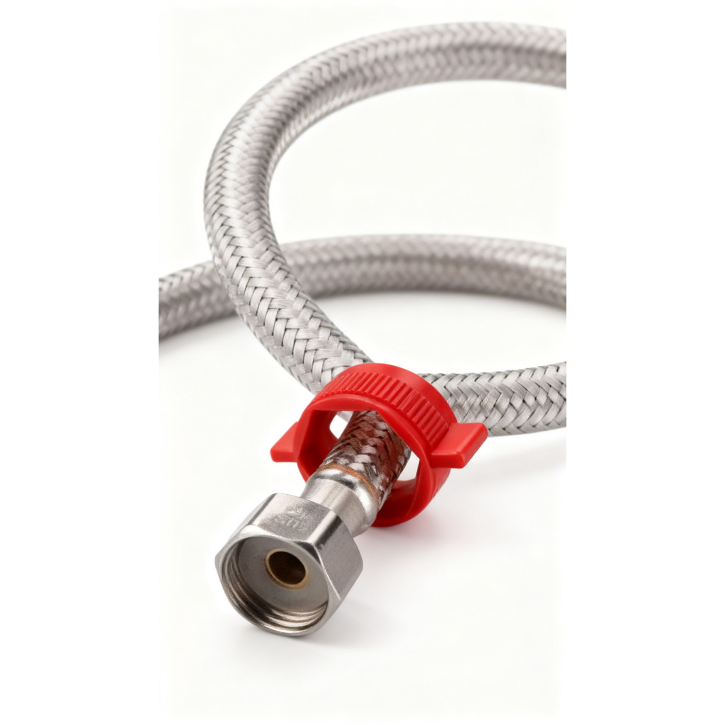 Kit Engate Rabicho Flexível Mangueira Aço Inox 60cm 1/2 Polegada Fêmea x Fêmea Banheiro Torneira Pia