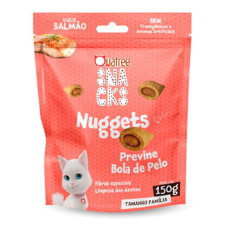 Snacks Quatree Nuggets para Gatos Sabor Salmão 150g em Oferta na Shopee