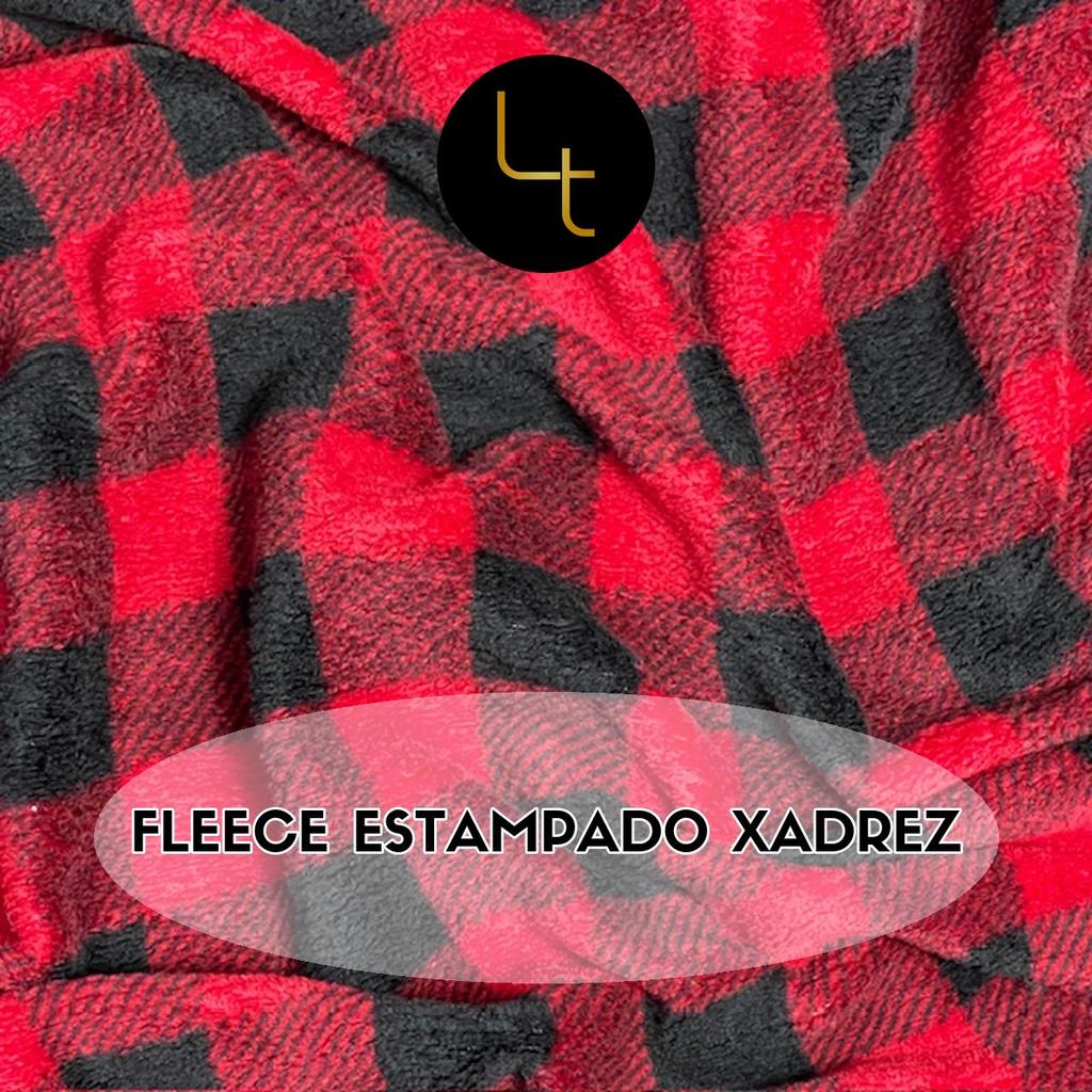 1 Metro Tecido Fleece Xadrez Estampado | Microsoft Xadrez | Manta, Quente e Macia (1m x 1.60m)