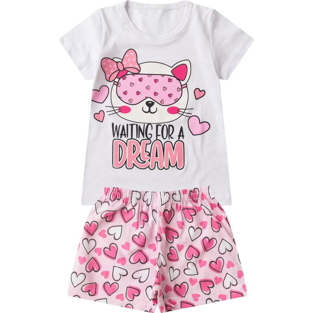 Pijama Infantil Menina Brilha no Escuro Select Branco em Oferta na Shopee