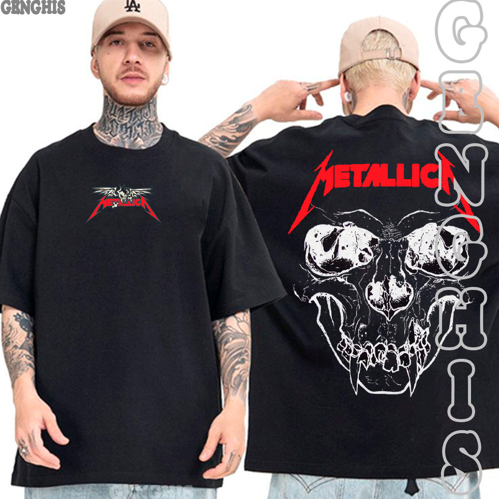 Camiseta Metallica Banda De Rock Heavy Metal Diversas Estampas Camisa Basica Oversized Algodão