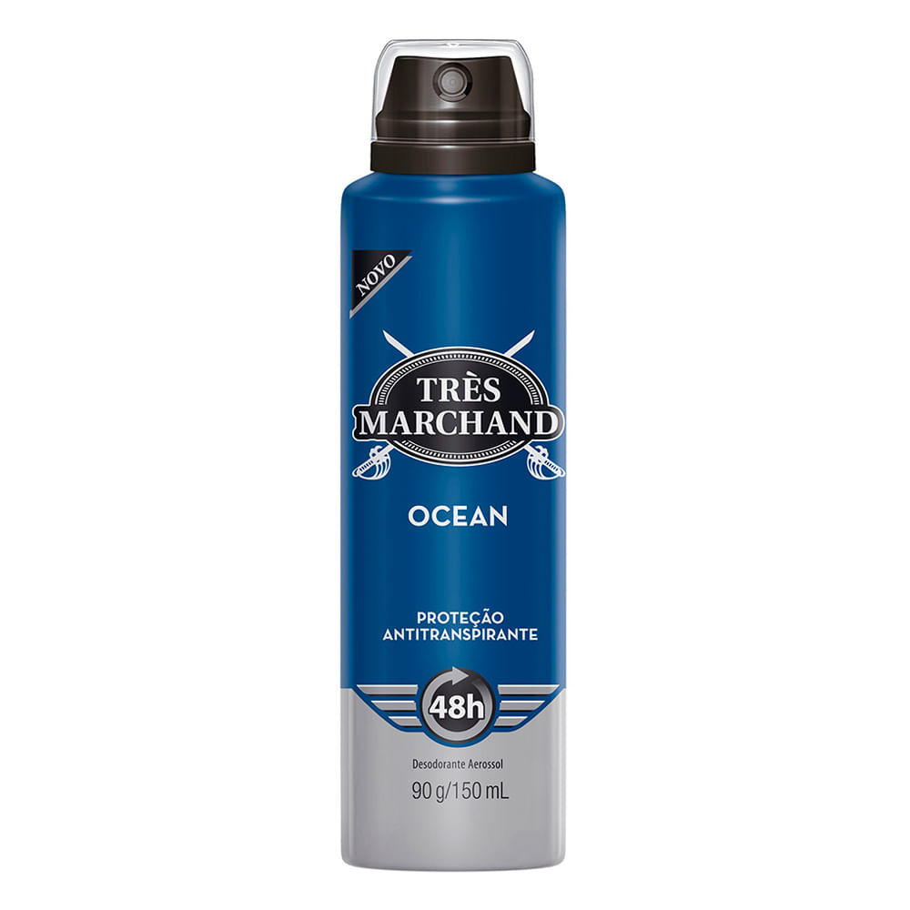 Desodorante Aerosol Tres Marchand Ocean 150g em Oferta na Shopee