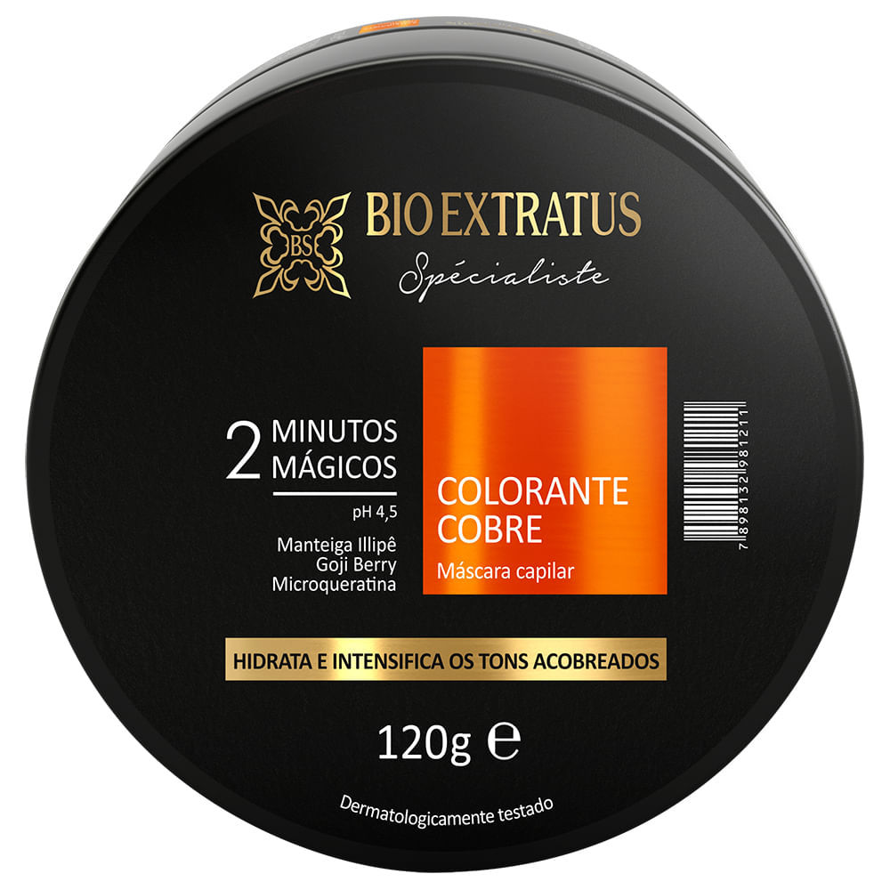 Máscara Colorante Bio Extratus 2 Minutos Mágicos - Cobre 120g em Oferta na Shopee