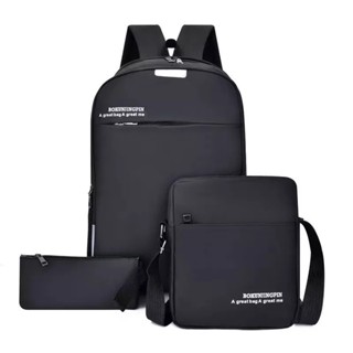 Mochila Bolsa KIT 3 peças Masculina Feminina Escolar Notebook Conjunto 3 peças em Oferta na Shopee