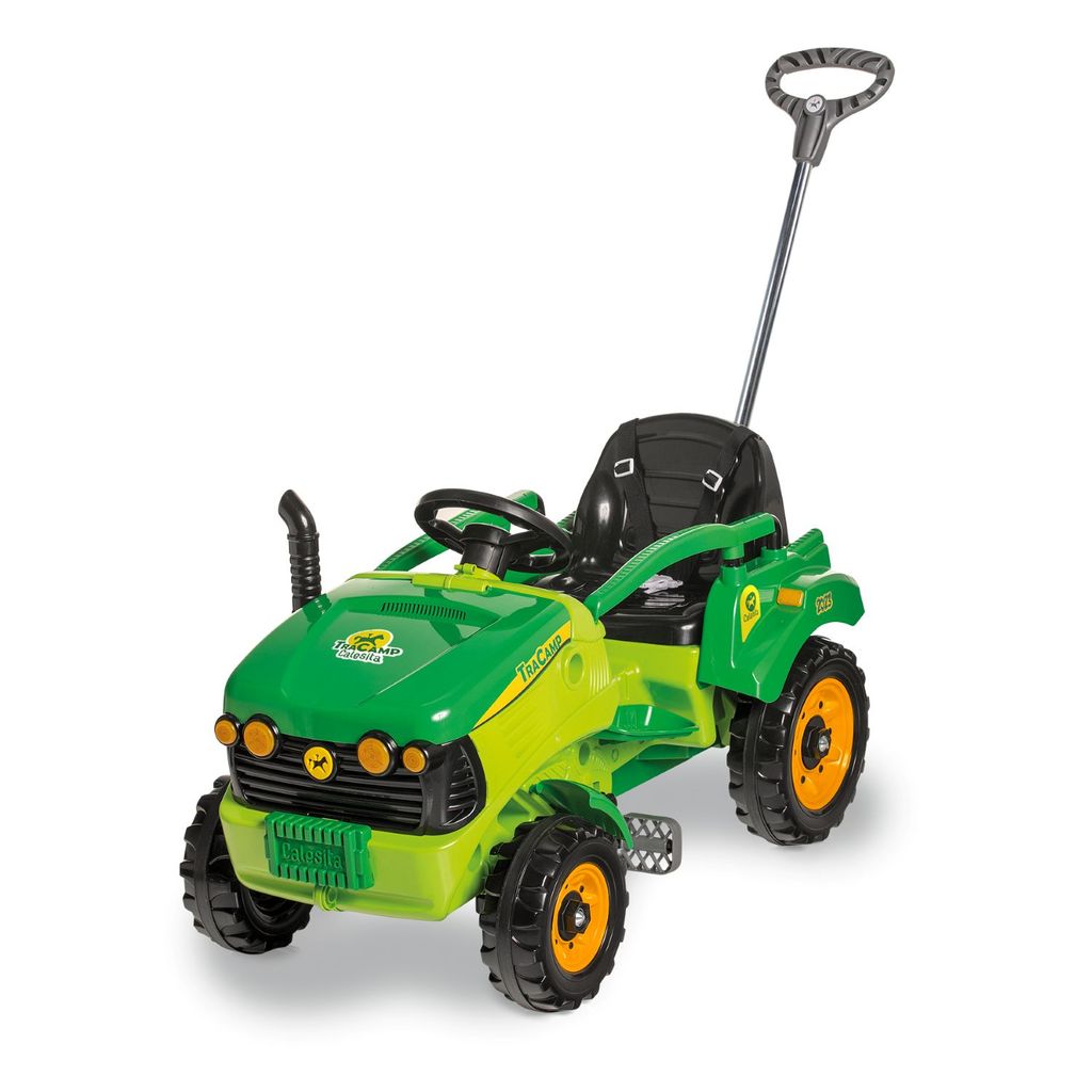 Carrinho de Passeio e Pedal  Trator TraCamp  Verde  Calesita