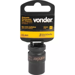 Soquete Sextavado de Impacto enc 1/2" 15mm Aço Cromo Vonder