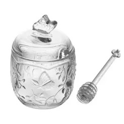 Meleira com Pegador New Butterfly 220ml Cristal Ecológico Lyor para Mel Mesa Posta Café Chá Servir Elegante Prática Casa
