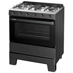 Fogão Esmaltec Ideal Pop 5 Bocas Manual Mesa Aço Inox