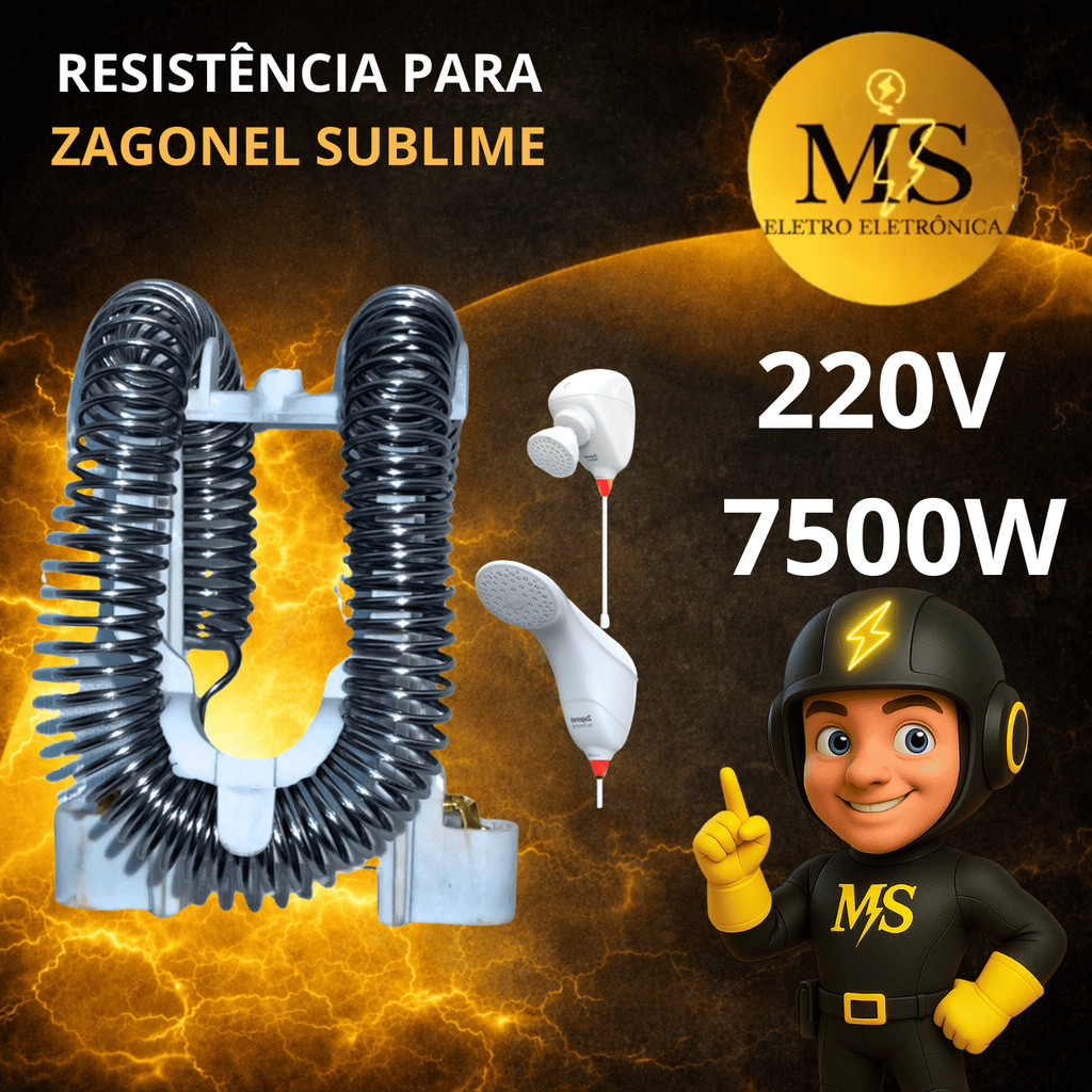 Resistencia Zagonel Move e Sublime eletronica 220v 7500w Ms Eletro Eletrônica