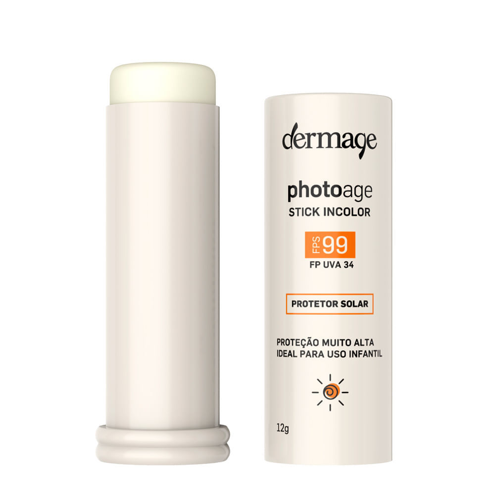 Protetor Solar Infantil Dermage Protoage Stick Incolor FPS 99 14g em Oferta na Shopee