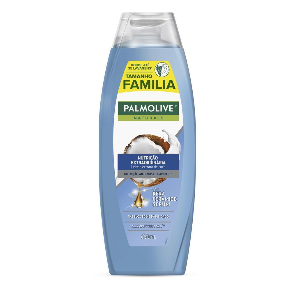Shampoo Palmolive Naturals Nutrição Extraordinária Tamanho Família 650ml em Oferta na Shopee