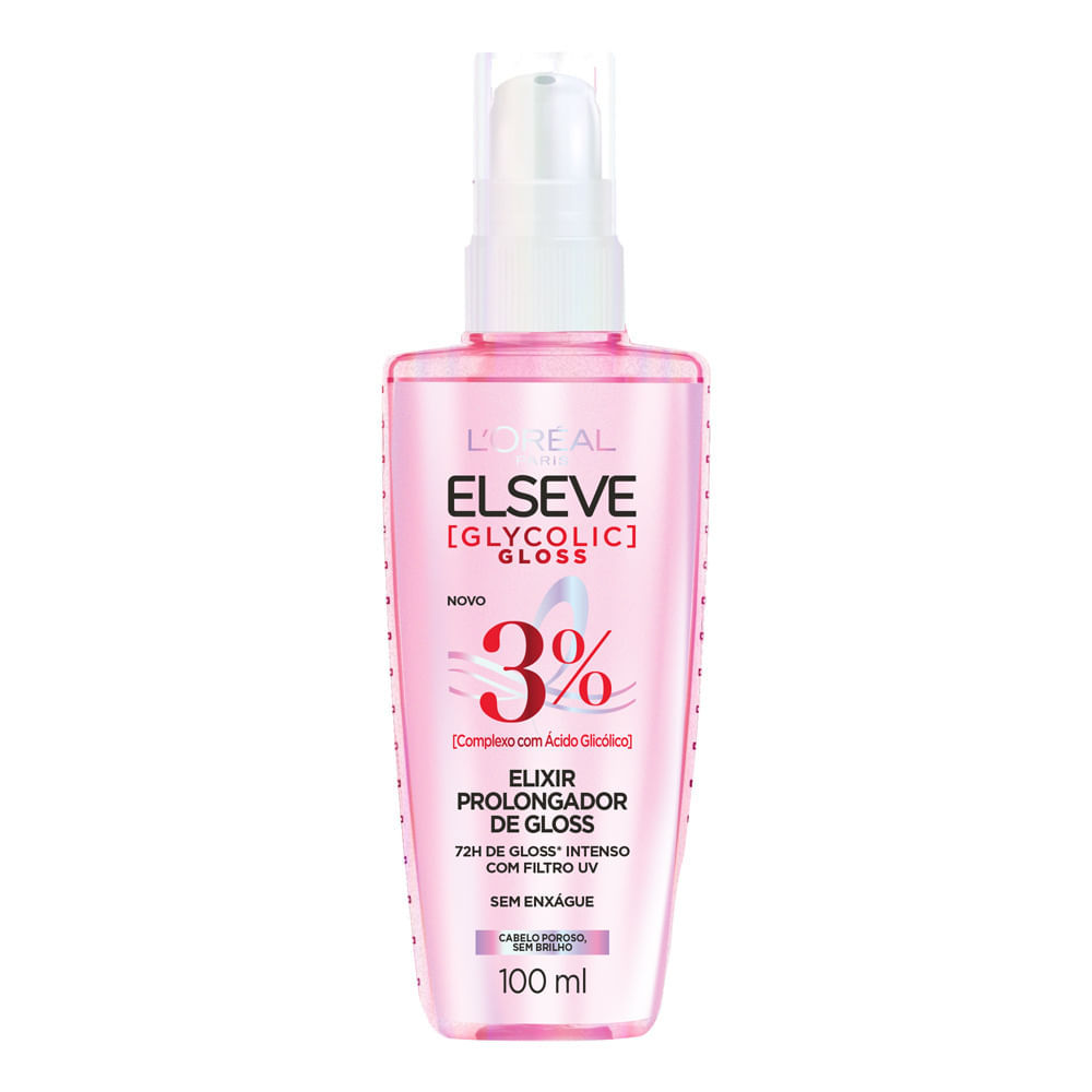Sérum Elseve Glycolic Gloss L'oréal Paris Elixir Prolongador de Gloss 100ml em Oferta na Shopee