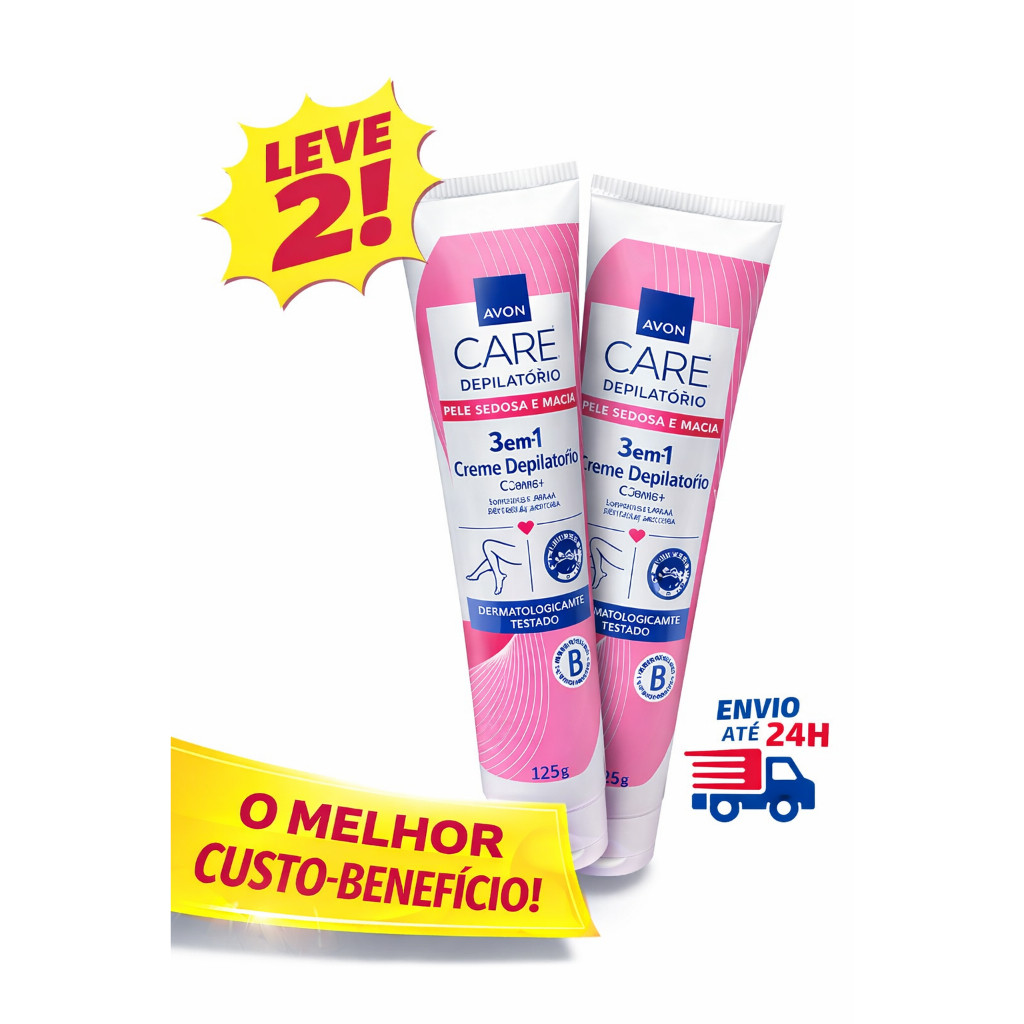 Kit 2 Creme Depilatório Corporal Avon – Rosto, Pernas, Axilas, Braços e Virilha