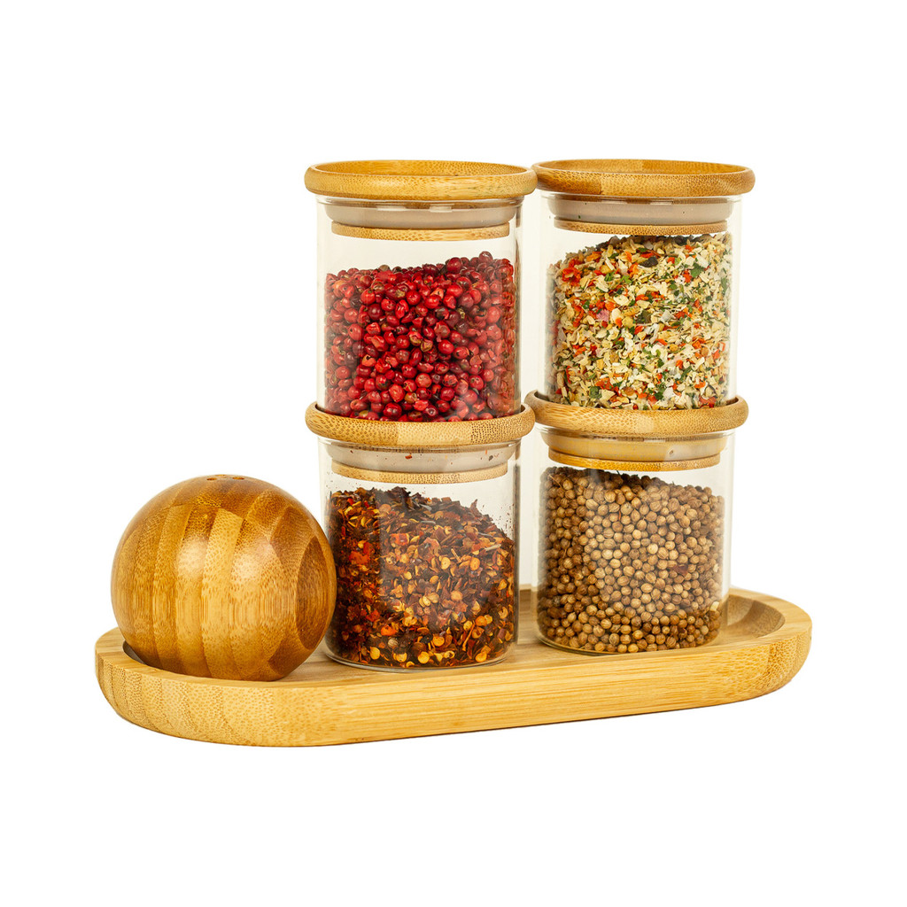Kit Organizador de Bancada Para Temperos C/ Saleiro Esférico Oikos em Oferta na Shopee