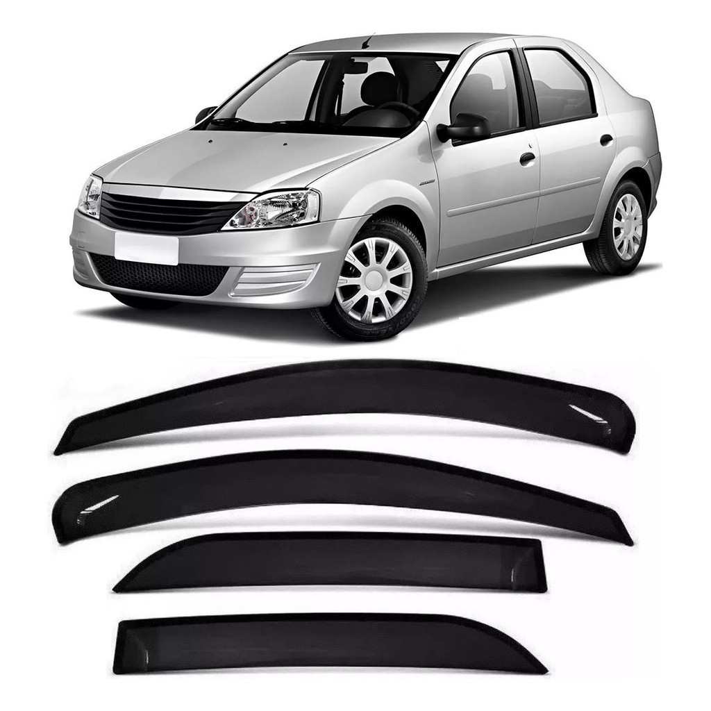 Calha Defletor Chuva Fume Renault Logan 2007 2008 2009 2010