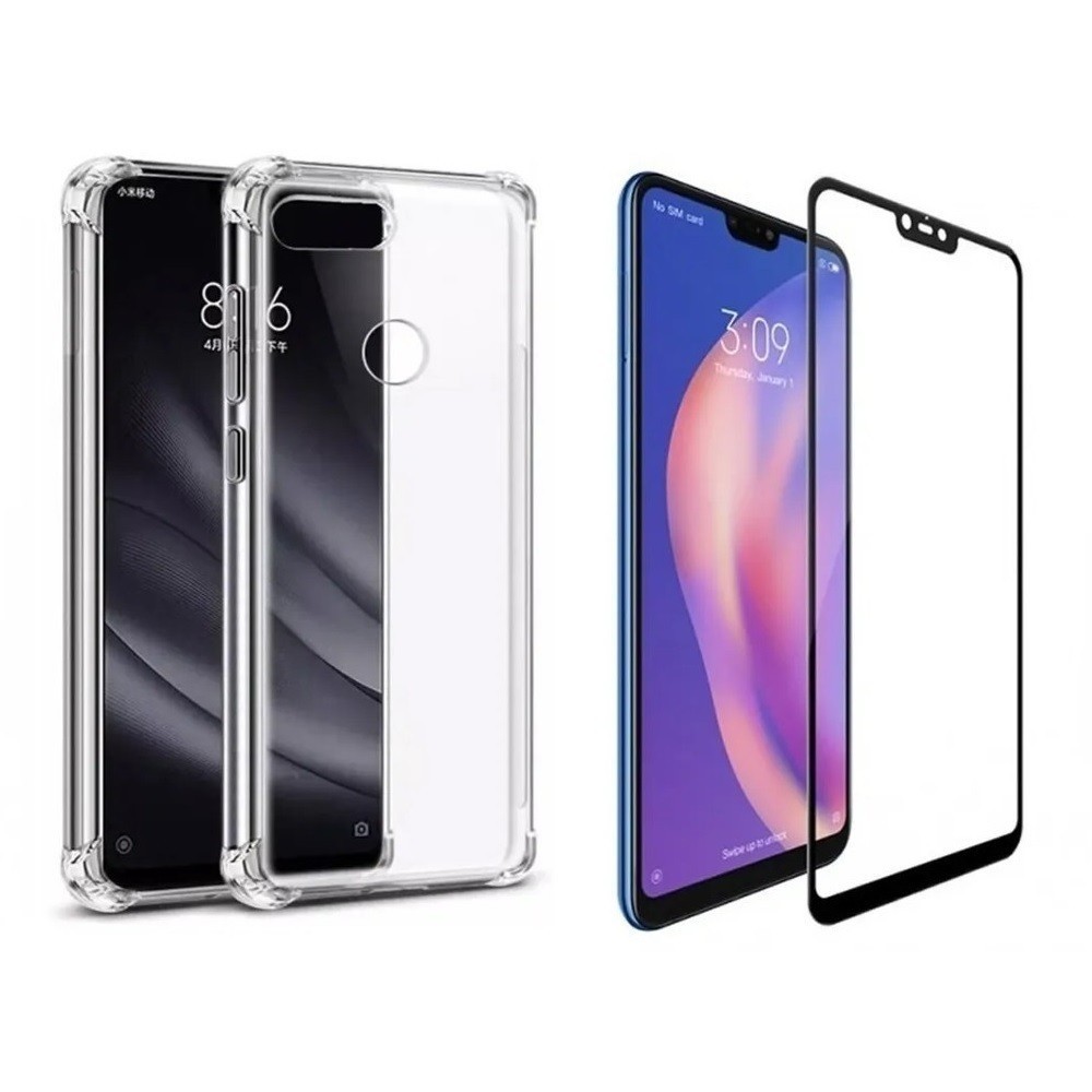 Película e Capa Capinha Para Xiaomi Mi 8 Lite em Oferta na Shopee