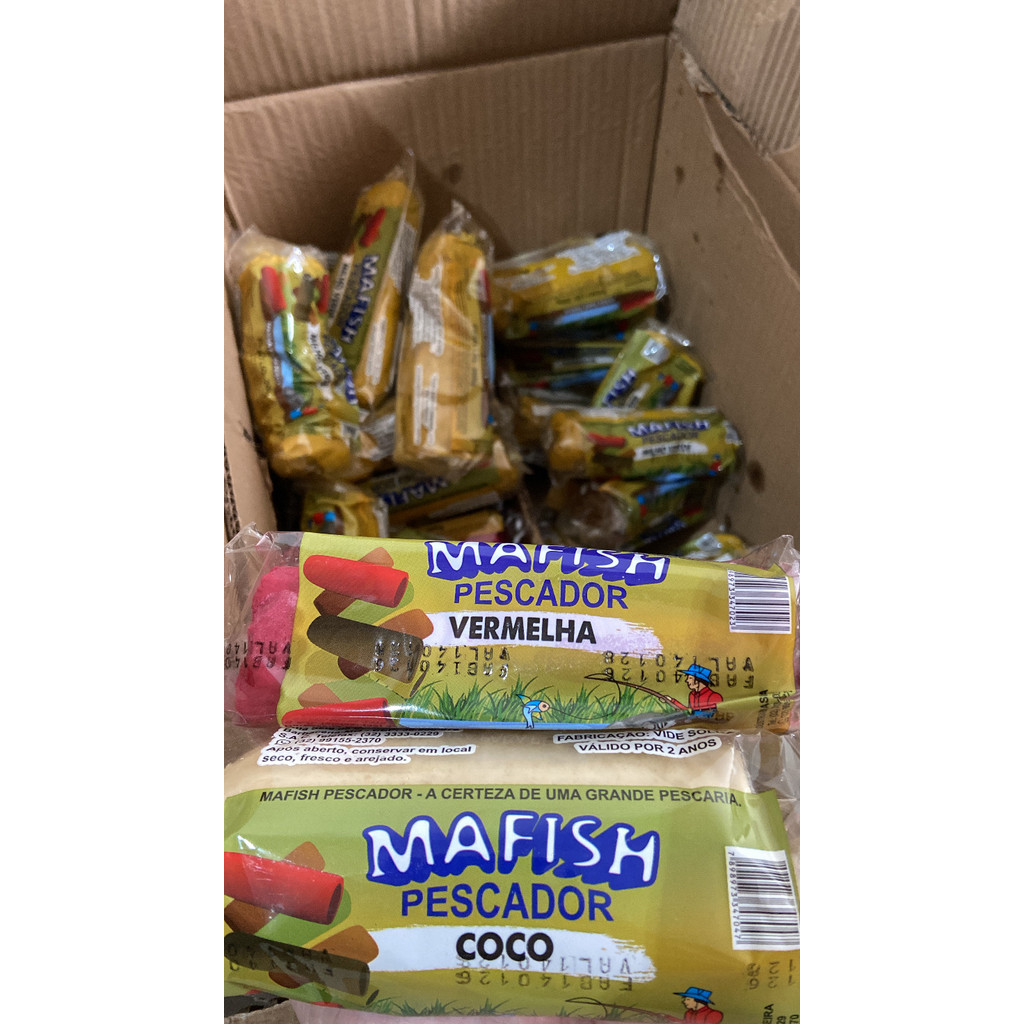 Kit 20 pct atacado Massa pesca Mafish 200g varios sabores