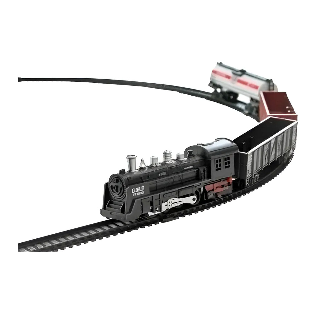Pista de Trem 85cm Trenzinho Ferrorama Locomotiva Completo DM Toys DMT5374 cor preto