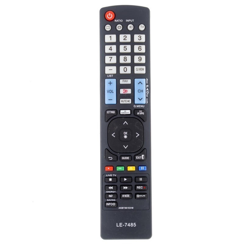 Controle Remoto Tv Compatível com TV LG Lcd Led 3d Smart AKB73615319 LE-7485