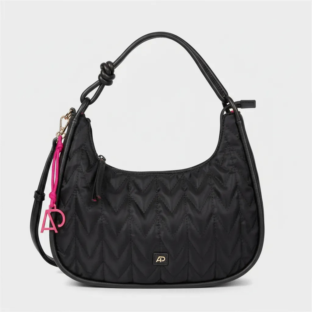 Bolsa Baguete Nylon Chic Alice Palluci Al2983pt Preto Lisa